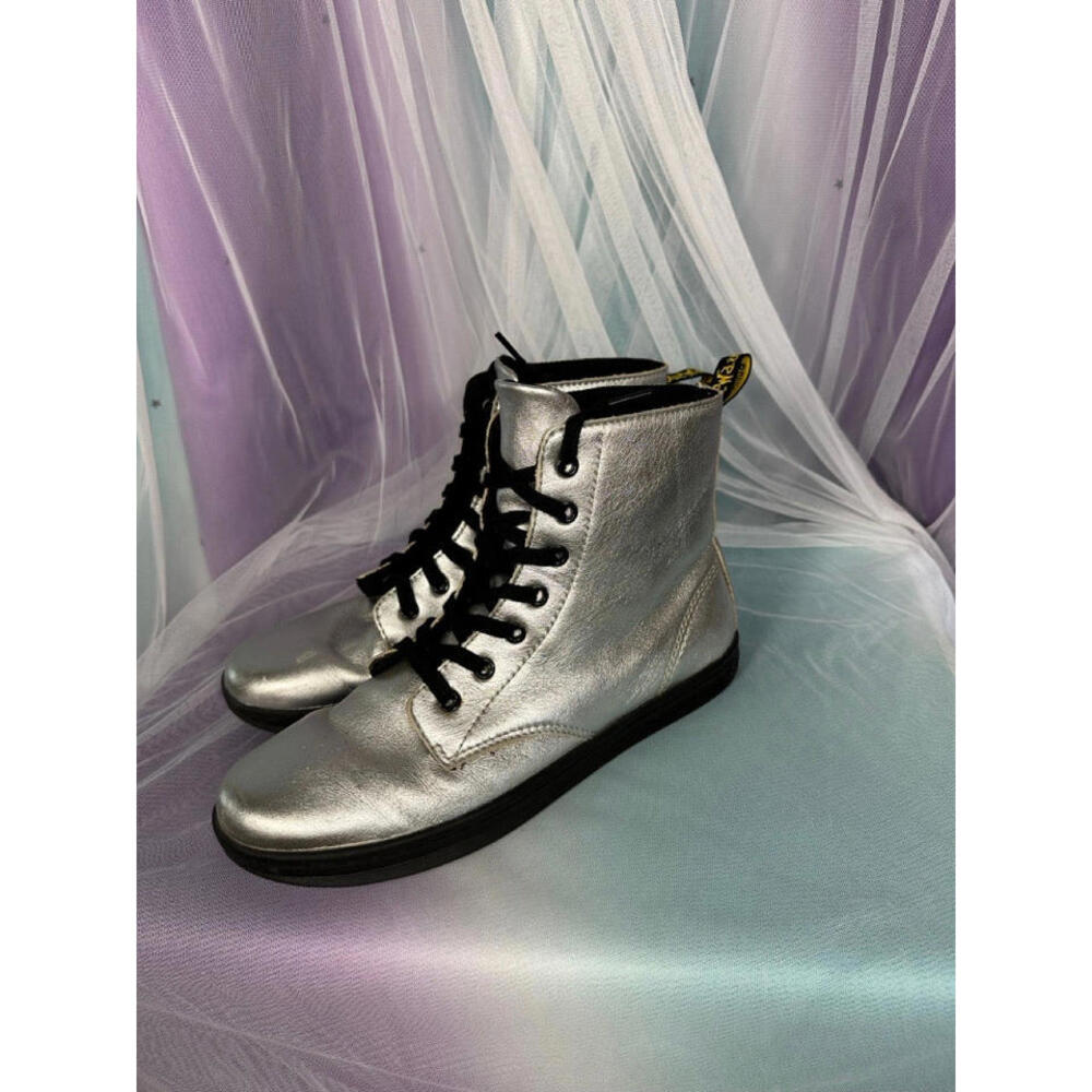 Silver Doc Martin Boots